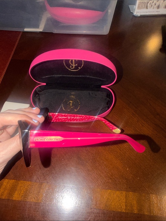 Juicy Couture Black Frame Sunglasses with Pink Temples main image 7